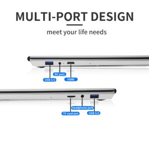 ZWYING [Win 11 &Office 2019] All Metal 15.6’’ FHD IPS Screen 12th Celeron N5105 (2.0-2.9Ghz) Laptop DDR4 16GB RAM 960G SSD Notebook 180°Opening and Closing Dual Band WiFi (Silver)