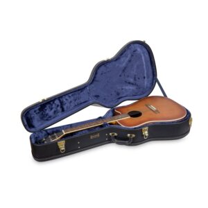 crossrock dreadnought guitar martin d28, compatible to taylor grand auditorium-hard-shell wooden case-black (crw620d28bk)