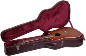 crossrock dreadnought guitar case for martin d28, compatible to taylor grand auditorium-hard-shell wooden case-vintage brown (crw620d28br)