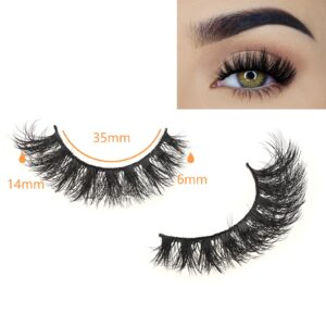 QUNETY Cat Eye Lashes Fluffy Mink Lashes Wispy 8D Natural False Eyelash Fake Eyelashes Short Strip Lashes 10 Pairs Pack (A-14mm Cat Eye)