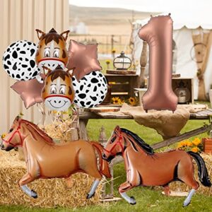 Cowboy Party Balloons First Rodeo Birthday Party Decorations Boy 40 Inch Western Cowboy Horse Themed Balloons For Birthday Party 1st Wild West Party Supplies for Arch Garland Party Baby Shower