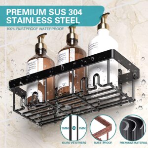 LIUQIBA Shower Caddy 5 Pack, Adhesive No Drilling Traceless Shower Shelves, Large Capacity,Rustproof Stainless Steel Bathroom Organizer, for Bathroom Storage & Home Decor & Kitchen