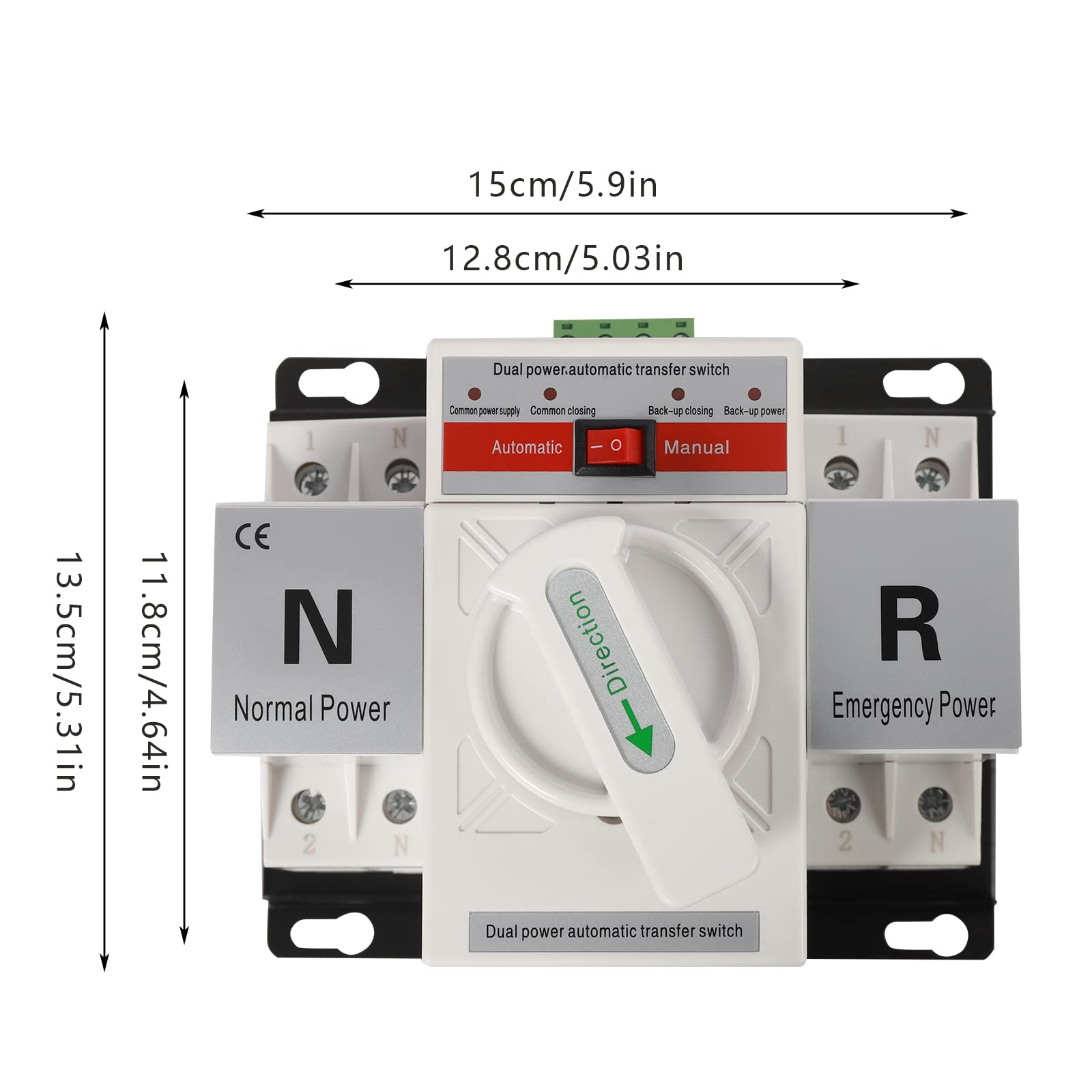 110V 2P 63A Mini Dual Power Automatic Transfer Switches Toggle Controller Change-Over Switch Self Cast Conversion