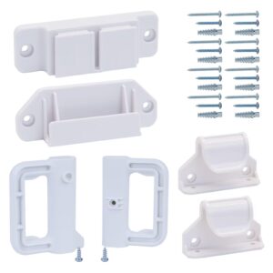 kiskiz retractable baby gates extra wide baby gate replacement parts kit retractable dog gate full set wall mount accessories extra long baby gate hardware with brackets, latches, hooks, screws, white