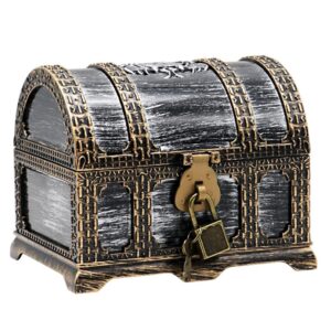pirate treasure chest for kids toy treasure box,pirate-themed party birthday gifts,treasure chest for kids prizes games.(dome b)
