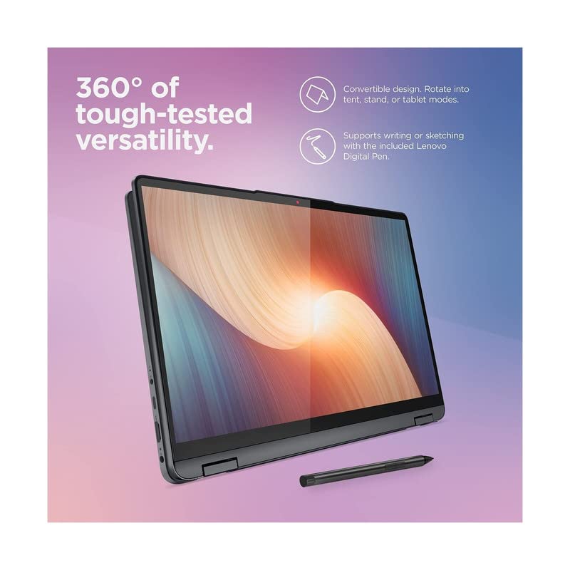 Lenovo Flex 5 14" 2-in-1 FHD (1920x1080) Touch Display, Fingerprint Reader, AMD Ryzen 5 5500U (6-Core) Processor, 1.8GHz, 16GB RAM, 512GB SSD, Backlit Keyboard, Windows 11 Home, Gray, Digital Pen