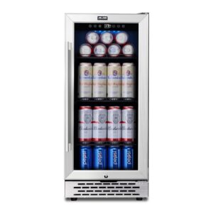 upgraded 110 bottles wine cooler refrigerator, 24 inch wine fridge built-in or freestanding with professional compressor, double-layer tempered glass door lockable wine cellars
