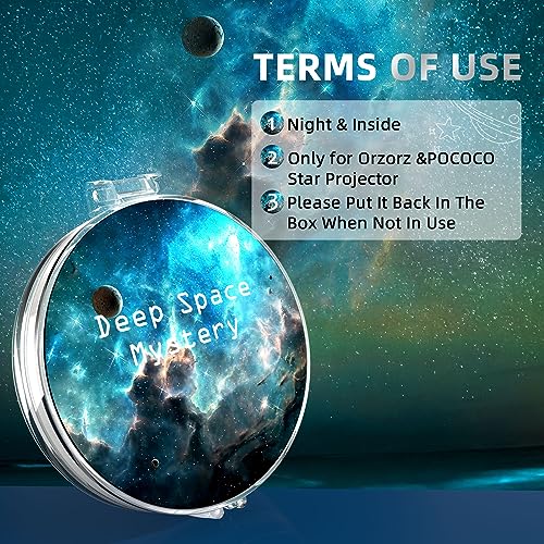 Slide Discs for Orzorz Star Projector Galaxy Night Light and POCOCO Galaxy Projector, HD Display Slide for Planetarium Projector or Constellation Projector (Deep Space Mystery)