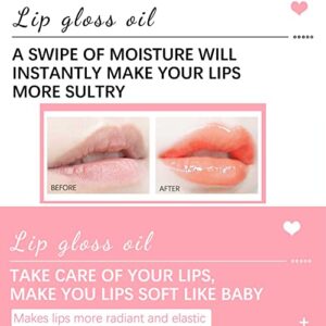 Eliversion Hydrating Lip Glow Oil, Moisturizing Lip Oil Gloss, Transparent Tinted Lip Balm, Transparent Toot Lip Oil, Plumping Lip Gloss, Long Lasting Nourishing Non-sticky (Cherry)