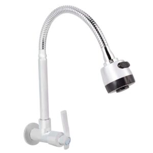 Kitchen Faucet, G1/2inch 360°Rotatable Wall Mount Faucet Single Cold Household Kitchen Wall Faucet,Washbasin Faucet, Touch on Kitchen Sink Faucets