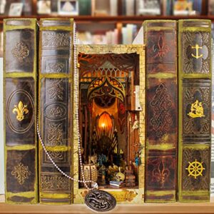 Dragon Castle 3D Puzzles DIY Book Nook Kit,DIY Miniature Dollhouse Kit,DIY Wooden booknook Diorama Kit, Bookshelf Decor Gifts for Teens/Adults