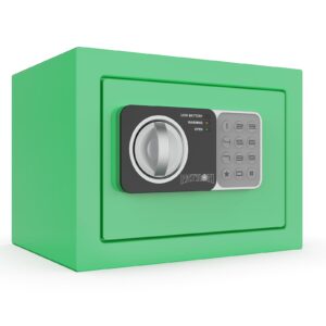 patron small safe box with key，mini safe for money，small coin safes for home with code，little jewelry lock box for kids，wall or cabinet safe for personal items，0.236 cubic feet green