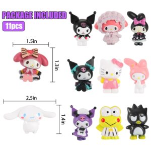 11Pcs Cute Cat Cake Topper Figurines, Cartoon Cupcake Toppers Figure Toys, Party Supplies Birthday Cake Decoration