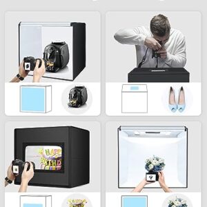 Glendan Light Box Photography, 24" x 20" Professional Photo Studio Light Box, Large Photo Box with 336 High Color Rendering Index LED Lights & 6 Color PVC Backdrops for Product Photography