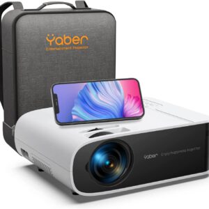 Projector with WiFi 6 and Bluetooth, YABER C450 19000L 4K Support Native 1080P Portable Outdoor Projector, 200" Max 4P/4D Keystone with Zoom Function Home Movie Projector for TV Stick/PS5/Android/iOS