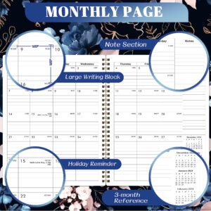 2024 Planner - 2024 Planner Weekly and Monthly, Jan. 2024 - Dec. 2024, 8'' x 10'', 2024 Calendar Planner with Twin-Wire Binding, Premium Paper, Flexible Cover, Check Box - Ink Painted Flowers