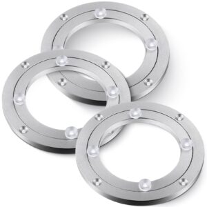 hicarer 3 pack 5.5 inch lazy susan bearing hardware turntable heavy duty aluminum small lazy susan rotating turntable kitchen base turn rotary bearing swivel plate for heavy loads