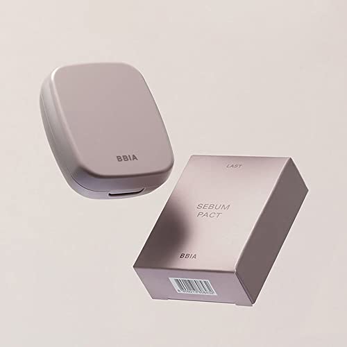 BBIA Last Sebum Pact - Sebum Control Pressed Powder Pact with Mirror & Puff, Pore Blur Pact, Sebum and Oil Absorption, Makeup Fixing & Setting, Powdery Matte Finish Compact Powder, Vegan, K-Beauty