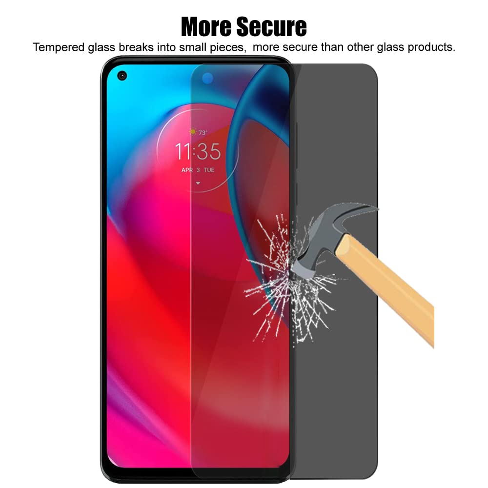 UZWZW (3+3) For Motorola Moto G Stylus 5G (2021) (3 Pack) Anti Spy Private Tempered Glass Film Privacy Screen Protector and (3 Pack) Camera Lens Protector, 9H Hardness, 2.5D, Anti Scratch