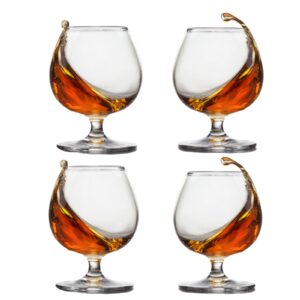 ninesung whiskey glasses set of 4, bourbon glass, old fashioned glasses, 11.5 oz short stem wine glass for spirits, vodka, scotch,cognac, brandy, cocktails for new year's