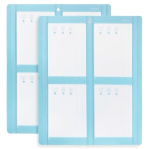 reart card mat 2 x 2, 13×16.25 inch 2 mats, reusable card mat with clear protective film, customize cards quickly (for maker & explore)