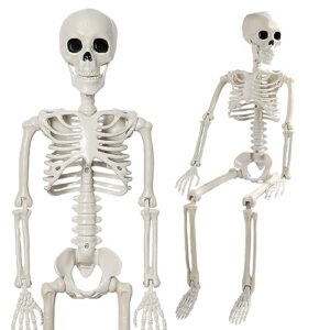 2 pack halloween hanging decorations, 26" size skeleton with movable joints, indoor and outdoor party decor for haunted house yard patio lawn garden