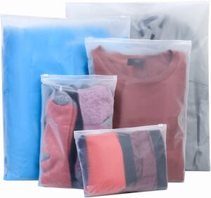 20 pcs travel storage bags, clothes packaging bags, reusable plastic ziplock bags, frosted waterproof resealable clothing zipper bags pouch for travel clothes shoes cosmetics storage bag