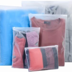 20 Pcs Travel Storage Bags, Clothes Packaging Bags, Reusable Plastic Ziplock Bags, Frosted Waterproof Resealable Clothing Zipper Bags Pouch for Travel Clothes Shoes Cosmetics Storage Bag