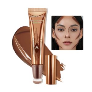 anglicolor contour stick with cushion applicator,liquid contour wand,cream contour smooth,bronzer stick lightweight liquid bronzer for face (02#fair/medium)