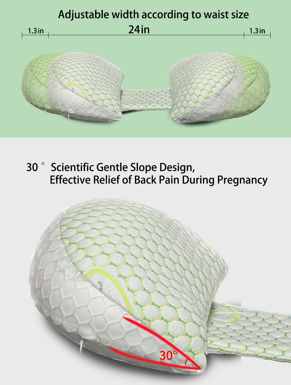 KAILE Pregnancy Pillows for Sleeping, Maternity Pillow for Pregnant Women with Detachable and Adjustable Pillow Cover - Support for Belly, Back, Legs, HIPS