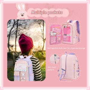 VIDOSCLA Kawaii Bunny Sequin Kids Girls Backpack Elementary Students Book Bag Primary School Bag for Teens