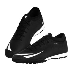 Tazzico Mens Soccer Cleats Womens Indoor TF Soccer Shoes FG Football Boots Professional Training Turf Football Cleats CR7 Soccer Shoes (Black-White,9Men)