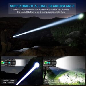 Flashlights High Lumens Rechargeable(Battery Included), 20000 Lumens Super Bright Powerful Small Magnetic Flashlight, 6 Mode, Zoomable, Waterproof, Handheld Flashlight for Camping Hiking 2 Pack