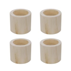 Tsnamay 4Pcs Cylinder Wood Bed Risers Furniture Risers Wooden Solid Original Color for DIY Painting Sofa Couch Chair Table Increase Legs Inner Dia.2.28",Increase Height 1.97 Inches