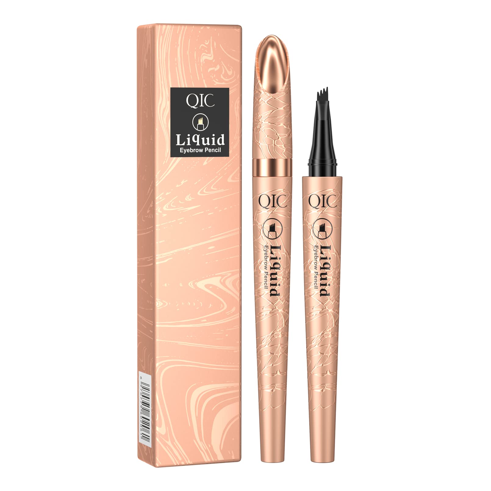 ObiPosay Waterproof Dark Brown Eyebrow Microblading Pen - Four Point Brow Pen for Natural-Looking Eyebrows, Long-Lasting and Smudge-Proof.(Dark Brown/02)