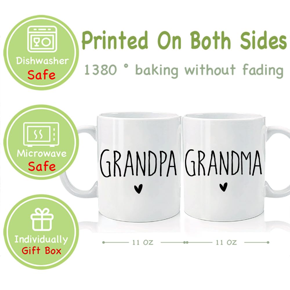 CATABUBU New Grandparents Coffee Mugs Set, Promoted to Be Grandparents Mug, Pregnancy Reveal Announcement, Baby Shower Gifts for Grandparents, Baby Reveal Surprise Publicity-7