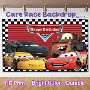 Lnkdeya Race Cars Birthday Party Decoration-144Pcs Racing Cars Checked Balloon Garland Kit Cars Banner Racing Backdrop Tablecloth