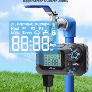 HOMENOTE Sprinkler Timer, Water Timer for Garden Hose, Programmable Hose Timer for Lawn Watering System Automatic Irrigation System with Rain Delay/Manual Mode, IP65 Waterproof