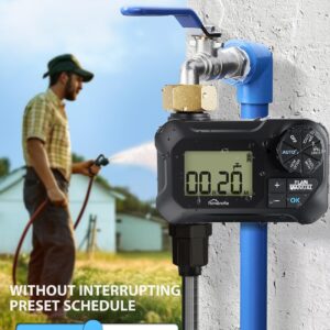 HOMENOTE Sprinkler Timer, Water Timer for Garden Hose, Programmable Hose Timer for Lawn Watering System Automatic Irrigation System with Rain Delay/Manual Mode, IP65 Waterproof