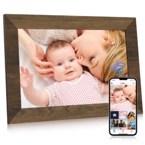 MaxAngel Digital Photo Frame 10.1 Inch WiFi Electronic Picture Frame Desktop IPS Touch Screen HD Display 32GB Storage SD Card Slot Auto-Rotate Slideshow Share Videos Photos Remotely Via Uhale App