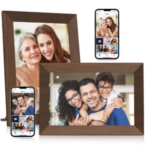 MaxAngel 2 Pack Digital Photo Frame 10.1 Inch WiFi Electronic Picture Frame IPS Touch Screen HD Display 32GB Storage SD Card Slot Auto-Rotate Slideshow Share Videos Photos Remotely Via Uhale App