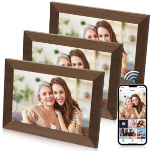 maxangel 3 pack digital photo frame 10.1 inch wifi electronic picture frame ips touch screen hd display 32gb storage sd card slot auto-rotate slideshow share videos photos remotely via uhale app