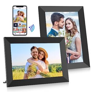 fangor 10.1 inch wifi digital picture frame 1280x800 hd ips touch screen, electronic smart photo frame with 32gb storage, auto-rotate, instantly share photos/videos via uhale app from anywhere 2 pack