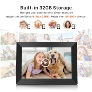 FANGOR 10.1 Inch WiFi Digital Picture Frame 1280x800 HD IPS Touch Screen, Electronic Smart Photo Frame with 32GB Storage, Auto-Rotate, Instantly Share Photos/Videos via Uhale App from Anywhere 2 Pack