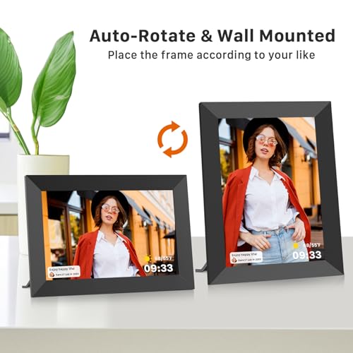 FANGOR 10.1 Inch WiFi Digital Picture Frame 1280x800 HD IPS Touch Screen, Electronic Smart Photo Frame with 32GB Storage, Auto-Rotate, Instantly Share Photos/Videos via Uhale App from Anywhere 2 Pack