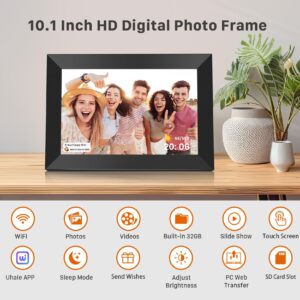FANGOR 10.1 Inch WiFi Digital Picture Frame 1280x800 HD IPS Touch Screen, Electronic Smart Photo Frame with 32GB Storage, Auto-Rotate, Instantly Share Photos/Videos via Uhale App from Anywhere 4 Pack