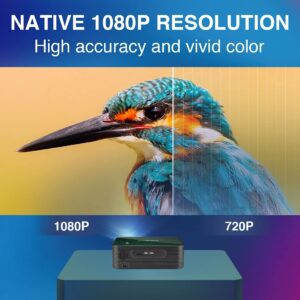 UVISION X1 Native 1080P Wireless Projector w/ Carry Case, Portable, Keystone Correction, Mounted & Dual Speaker,Outdoor, Home & Office Projector | Works With Roku/FireTV/Laptop/Phone/Tablets/Ps5