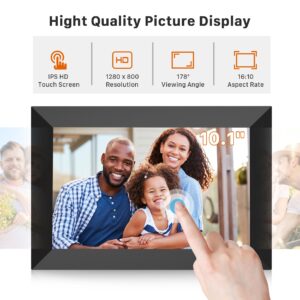 FANGOR 10.1 Inch WiFi Digital Picture Frame 1280x800 HD IPS Touch Screen, Electronic Smart Photo Frame with 32GB Storage, Auto-Rotate, Instantly Share Photos/Videos via Uhale App from Anywhere 3 Pack