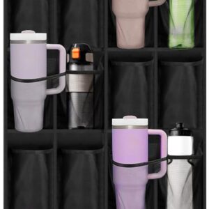 Intersnug Water Bottle Organizer,Water Bottle 24 Holders Over The Door Water Bottle Storage Rack Stanley Cup Organizer Various Sizes Cup Organizer For Kitchen Cabinet Pantry Closet Bedroom Bathroom