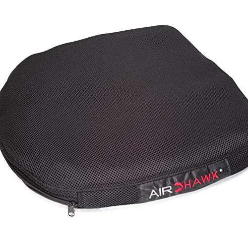 Airhawk Ergonomic Medically Tested Office/Car Chair Cushion for Long Sitting - Tailbone & Lower Back Pain Relief - Includes Mesh Cover, Insert, Hand Pump